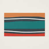 Abstracte retro kleuren Waves Line Art Visitekaartje (Voorkant)
