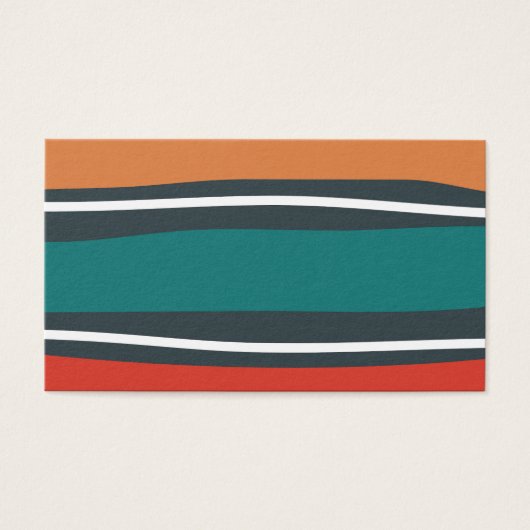 Abstracte retro kleuren Waves Line Art Visitekaartje (Voorkant)