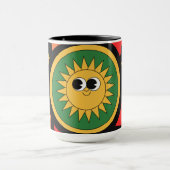 Abstracte retro met zon emoji mok (Midden)