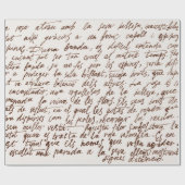 Abstracte retro onleesbare bruine met inkt geschre cadeaupapier (Vlak)