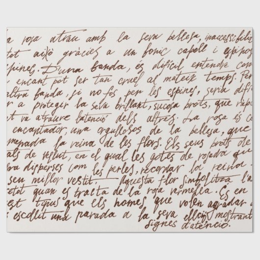 Abstracte retro onleesbare bruine met inkt geschre cadeaupapier (Vlak)