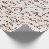 Abstracte retro onleesbare bruine met inkt geschre cadeaupapier (Hoek)