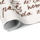 Abstracte retro onleesbare bruine met inkt geschre cadeaupapier (Rol Hoek)