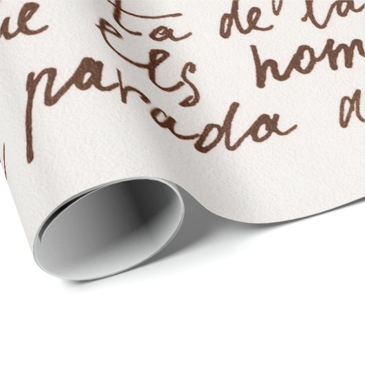 Abstracte retro onleesbare bruine met inkt geschre cadeaupapier (Rol Hoek)