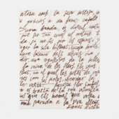 Abstracte retro onleesbare bruine met inkt geschre fleece deken (Voorkant)