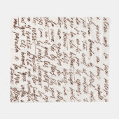 Abstracte retro onleesbare bruine met inkt geschre fleece deken (Voorkant (Horizontaal))