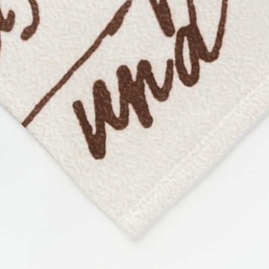 Abstracte retro onleesbare bruine met inkt geschre fleece deken (Hoek)
