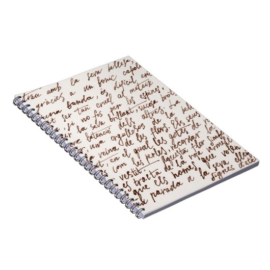 Abstracte retro onleesbare bruine met inkt geschre notitieboek (Rechterzijde)