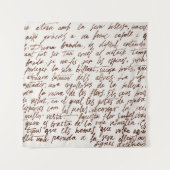 Abstracte retro onleesbare bruine met inkt geschre wandkleed (Voorkant)