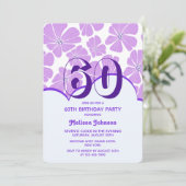 Abstracte Retro Paarse Kamille Bloem Verjaardag Kaart (Staand voorkant)