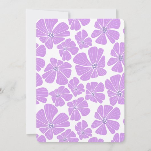 Abstracte Retro Paarse Kamille Bloem Verjaardag Kaart (Achterkant)