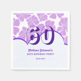 Abstracte Retro Paarse Kamille Bloem Verjaardag Servet