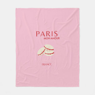 Abstracte Retro Pastel Paris Pink ans Pastel Trave Fleece Deken