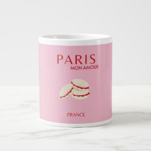 Abstracte Retro Pastel Paris Pink ans Pastel Trave Grote Koffiekop