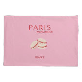 Abstracte Retro Pastel Paris Pink ans Pastel Trave Kussensloop (Achterkant)