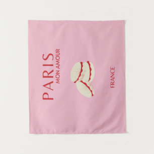 Abstracte Retro Pastel Paris Pink ans Pastel Trave Wandkleed