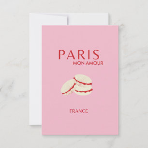 Abstracte Retro Pastel Paris Pink Pastel Travel Ar Bedankkaart