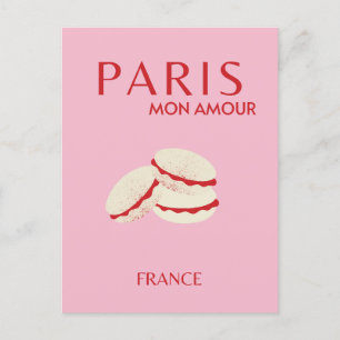 Abstracte Retro Pastel Paris Pink Pastel Travel Ar Briefkaart