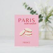 Abstracte Retro Pastel Paris Pink Pastel Travel Ar Briefkaart (Staand voorkant)