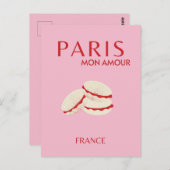 Abstracte Retro Pastel Paris Pink Pastel Travel Ar Briefkaart (Voorkant / Achterkant)