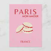 Abstracte Retro Pastel Paris Pink Pastel Travel Ar Briefkaart (Voorkant)