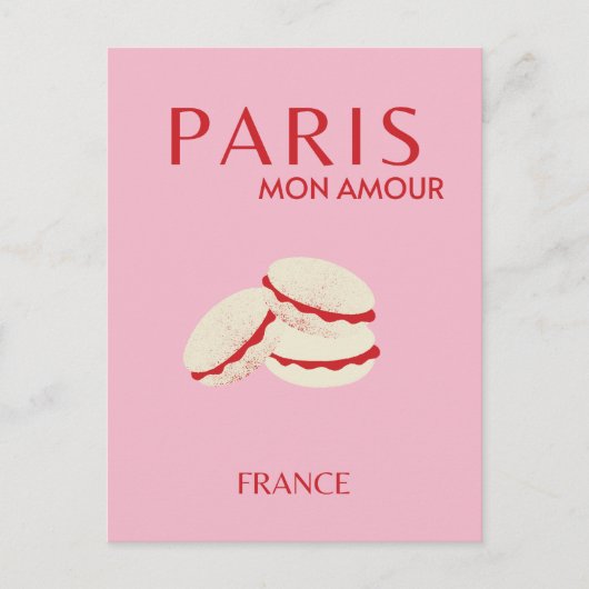 Abstracte Retro Pastel Paris Pink Pastel Travel Ar Briefkaart (Voorkant)