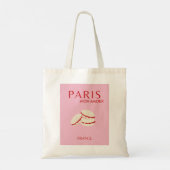 Abstracte Retro Pastel Paris Pink Pastel Travel Ar Tote Bag (Achterkant)