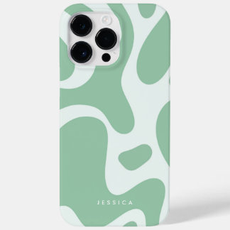 Abstracte Retro Patroon Pastelgroene Munt Case-Mate iPhone 14 Pro Max Hoesje