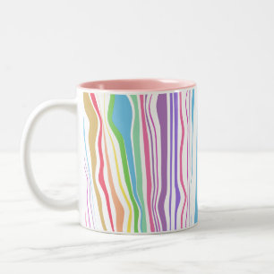 abstracte retro patroon Two-Tone koffiemok Tweekleurige Koffiemok