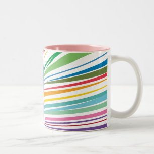 abstracte retro patroon Two-Tone koffiemok Tweekleurige Koffiemok