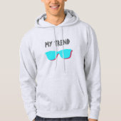 Abstracte Retro Pop Art - Turquoise & Red Glasses Hoodie (Voorkant)