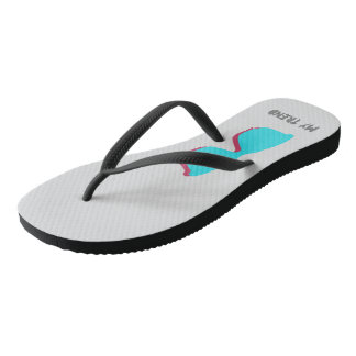 Abstracte Retro Pop Art - Turquoise & Red Glasses Teenslippers
