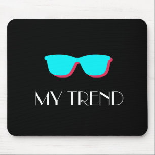 Abstracte Retro Pop Art - Turquoise & Roze bril Muismat