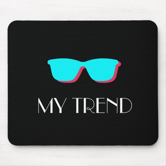 Abstracte Retro Pop Art - Turquoise & Roze bril Muismat (Voorkant)