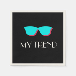 Abstracte Retro Pop Art - Turquoise & Roze bril Servet