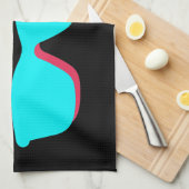 Abstracte Retro Pop Art - Turquoise & Roze bril Theedoek (Quarter Fold)