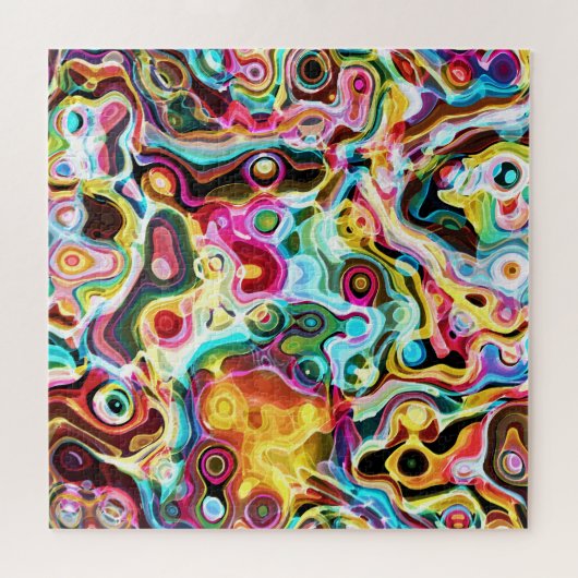 Abstracte Retro Rainbow Psychedelic Lava Legpuzzel (Horizontaal)