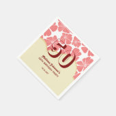 Abstracte Retro Rode Kamille Bloem Verjaardag Servet (Hoek)