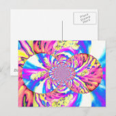 Abstracte retro roze bloemenmandala roze orchideeë briefkaart (Voorkant / Achterkant)