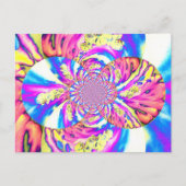 Abstracte retro roze bloemenmandala roze orchideeë briefkaart (Voorkant)