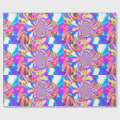 Abstracte retro roze bloemenmandala roze orchideeë cadeaupapier (Vlak)