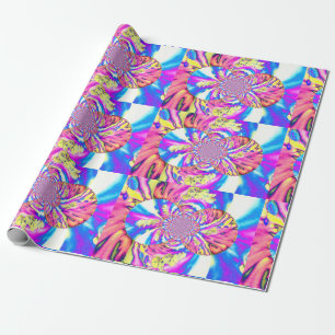 Abstracte retro roze bloemenmandala roze orchideeë cadeaupapier