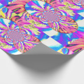Abstracte retro roze bloemenmandala roze orchideeë cadeaupapier (Hoek)