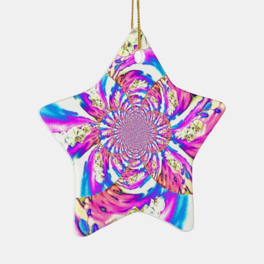 Abstracte retro roze bloemenmandala roze orchideeë keramisch ornament (Rechts)