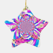 Abstracte retro roze bloemenmandala roze orchideeë keramisch ornament (Voorkant)