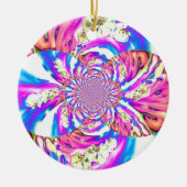 Abstracte retro roze bloemenmandala roze orchideeë keramisch ornament (Voorkant)