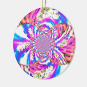Abstracte retro roze bloemenmandala roze orchideeë keramisch ornament (Links)