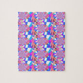 Abstracte retro roze bloemenmandala roze orchideeë legpuzzel (Verticaal)