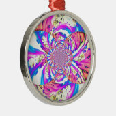 Abstracte retro roze bloemenmandala roze orchideeë metalen ornament (Rechts)