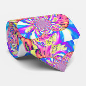 Abstracte retro roze bloemenmandala roze orchideeë stropdas (Opgerold)